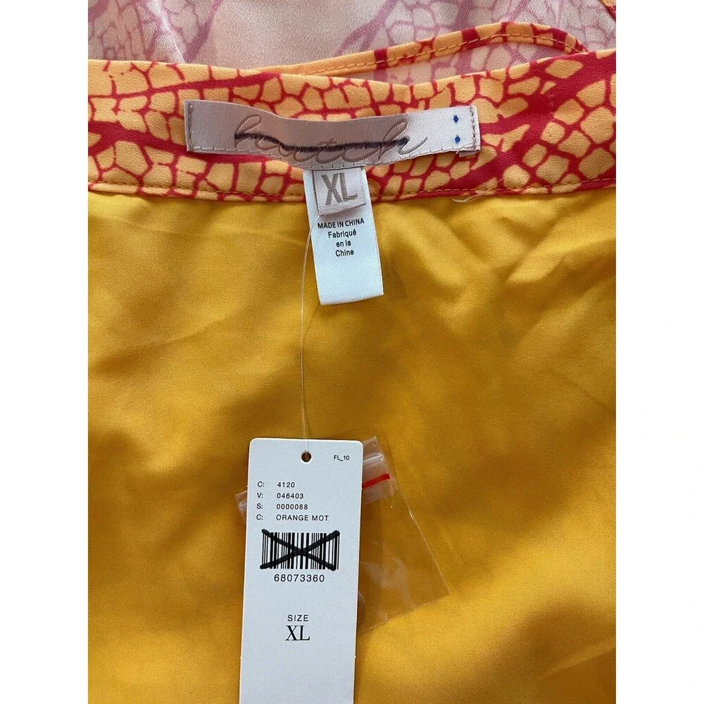 Anthropologie Hutch Skirt Wrap Maxi Orange Floral Preppy Vacay Boho Size XL NWT